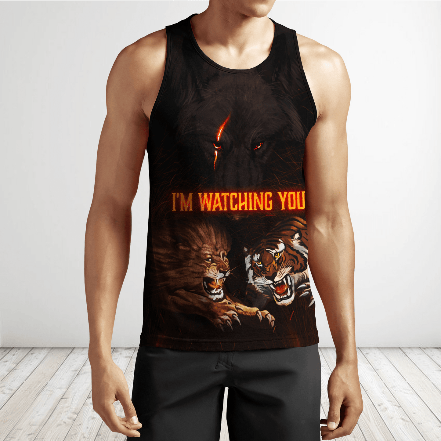 Wolf I Am Watching You All 3D Over Printed Unisex Hoodie ML