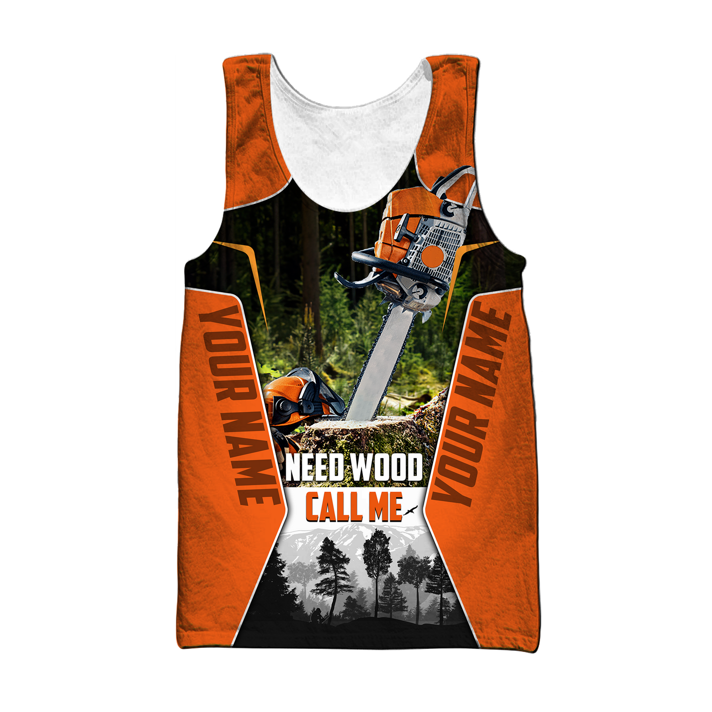 3D Chainsaw Logger Custom Name Unisex Shirts