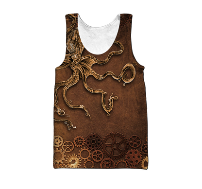 Octopus Steampunk Mechanic All Over Printed Hoodie For Men and Women TN