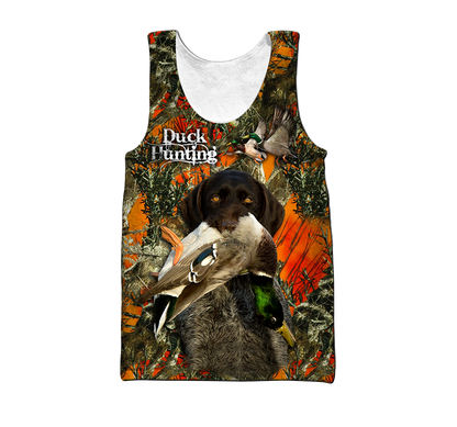 Personalized Name Hunting 3D Unisex Shirts Duck Hunting Labrador Retriever Orange Camo