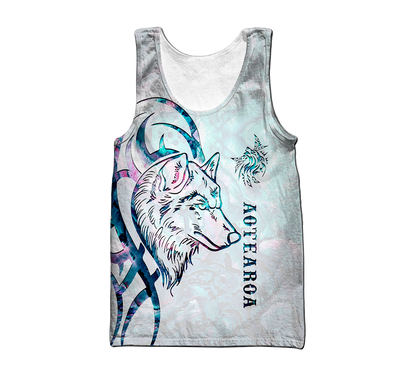 Paua shell wolf tattoo 3d all over printed shirt and short for man and women