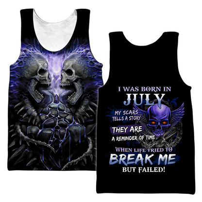 July Guy Skull 3D All Over Printed Shirts Pi24102007ST