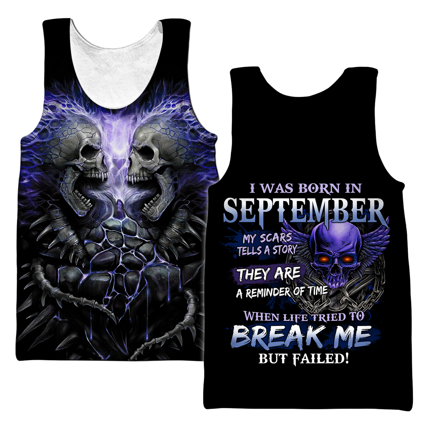 September Guy Skull 3D All Over Printed Shirts Pi24102009ST