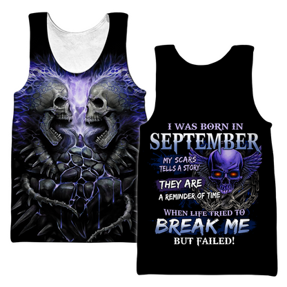 September Guy Skull 3D All Over Printed Shirts Pi24102009ST