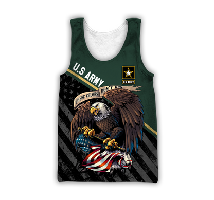 US Veteran Army Green 3D All Over Printed Shirts For Men And Women Proud Military