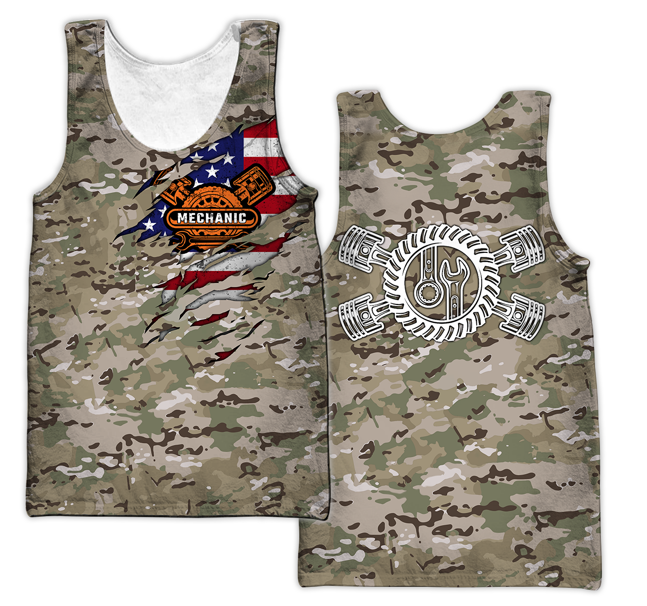 Mechanic Camo 3D All Over Printed Hoodie For Men and Women TN