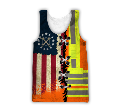 Personalized Mechanic American Flag Hoodie Shirt for Men and Women TN
