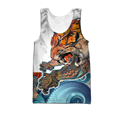 Tattoo Tiger Mythology 3D Over Printed Unisex Shirt