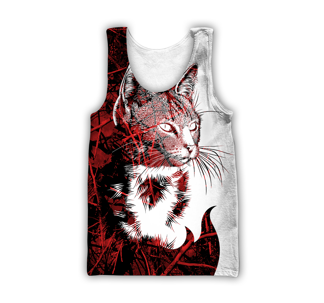 Love Black Cat Tattoo red 3D all over shirts for men and women