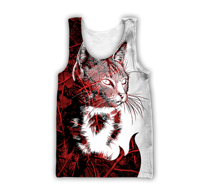 Love Black Cat Tattoo red 3D all over shirts for men and women