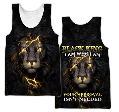 Black King-I Am Who I Am Christian Cross 3D All Over Printed Shirts For Men and Women Pi11062002