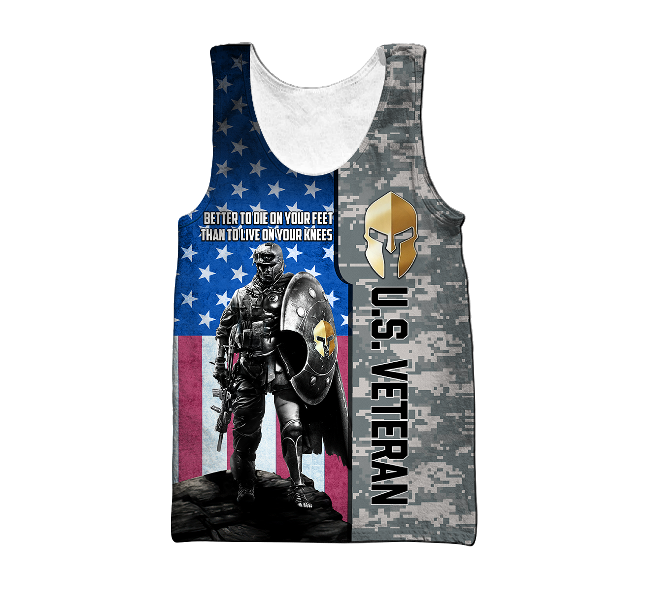 Spartan Soldier US Veteran 3D All Over Printed Shirt Hoodie MP21082020