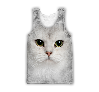 White Cat face hair premium hoodie sweatshirt cover