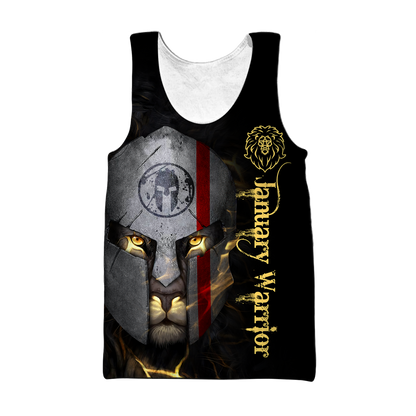 January Spartan Lion Warrior 3D All Over Printed Unisex Shirts
