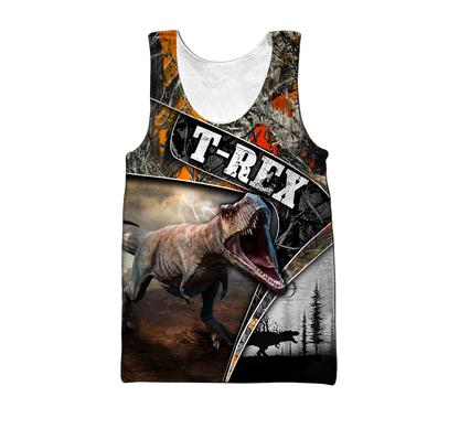 Dinosaur T-rex orange camo 3D all over printed shirts