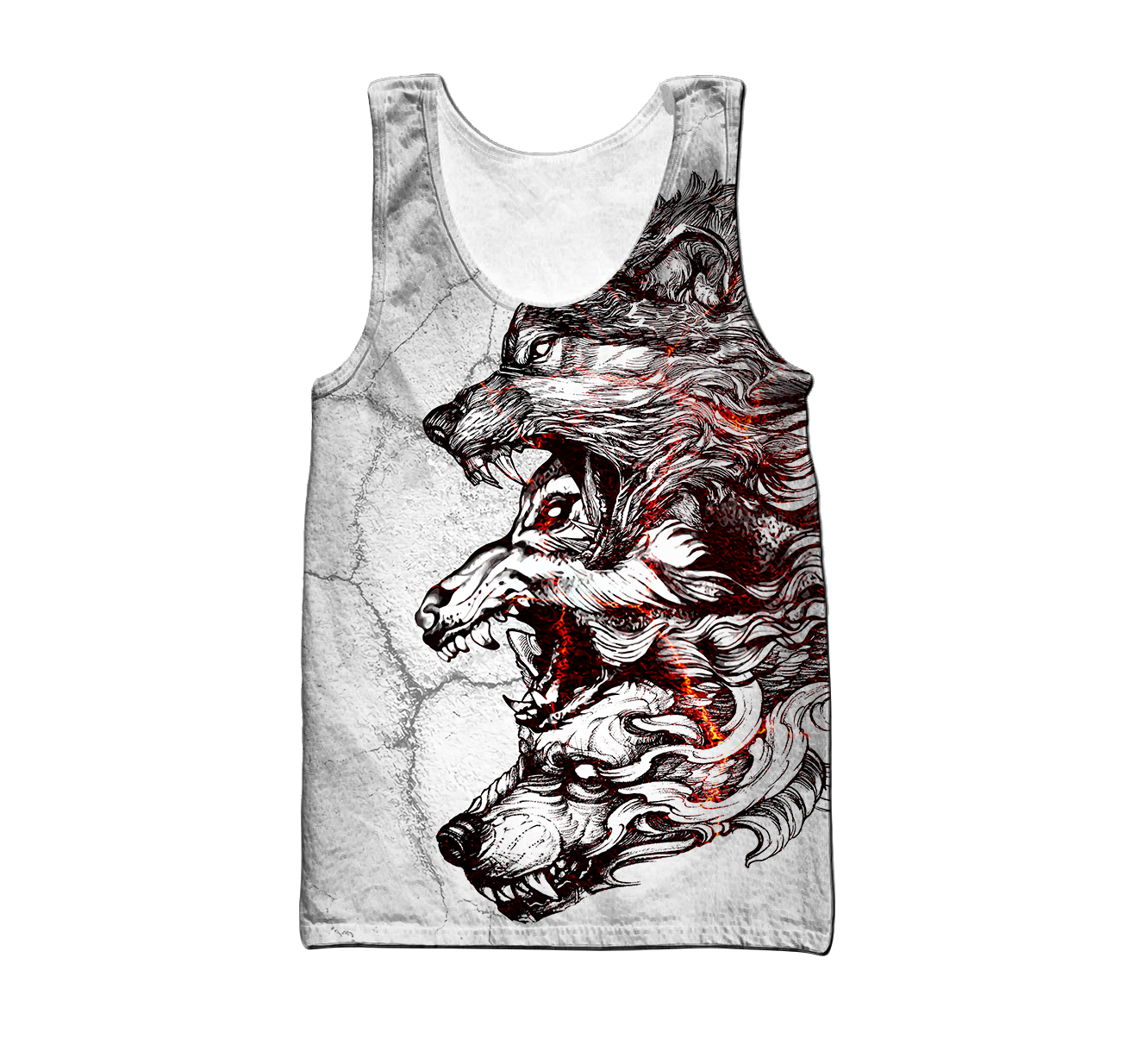 Three Gray Wolfs White Tattoo 3D Over Printed Shirt for Men and Women