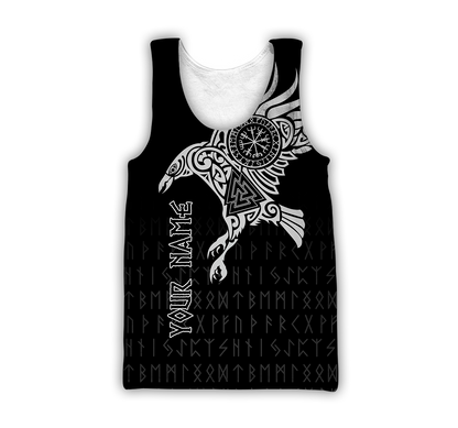 Vikings - The Raven of Odin Tattoo Custom Name