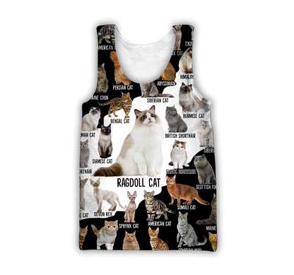 Love Cat Breeds World line premium hoodie sweatshirt