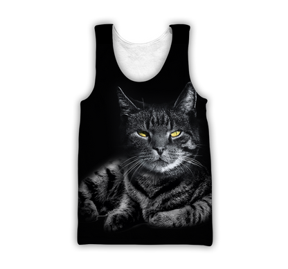 Black cat cover 3D printed shirts for men and women