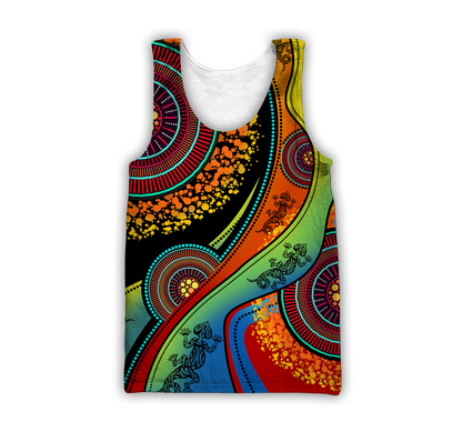 Aboriginal Australia Indigenous Lizard Painting Art shirts for men and women