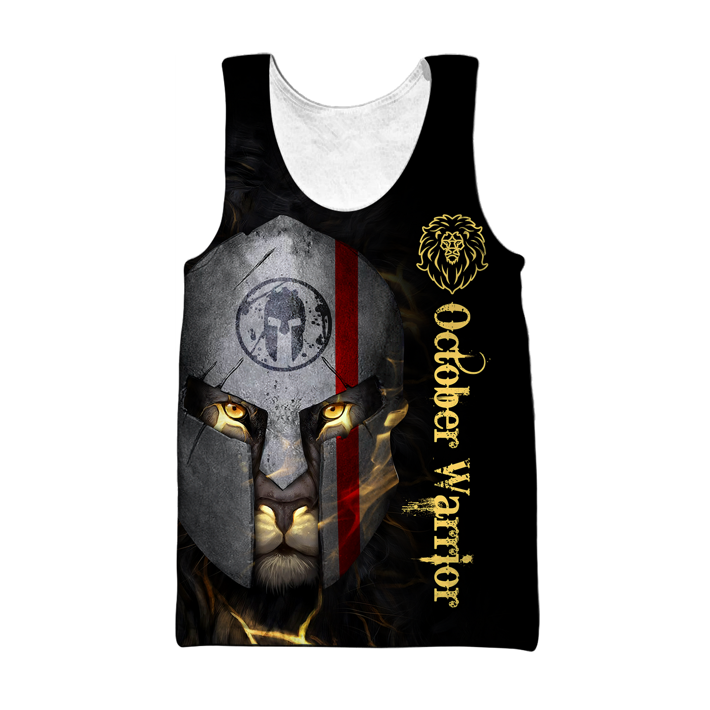 October Spartan Lion Warrior 3D All Over Printed Unisex Shirts