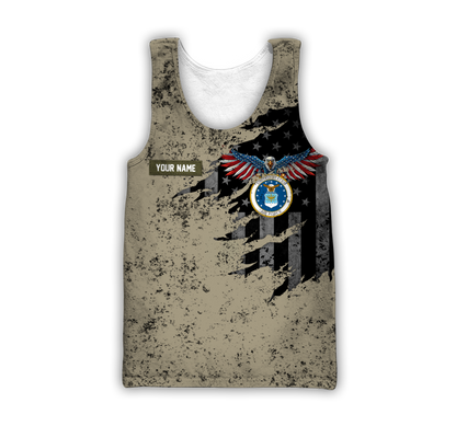Veteran US Air Force in my heart 3D shirts for men and women Proud Military
