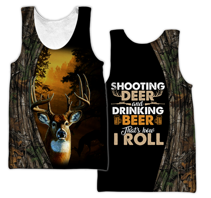 Hunting Deer and Drinking Beer 3D All Over Print Hoodie