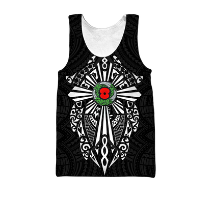 New zealand anzac, lest we forget maori cross tattoo 3d all over printed shirt and short for man and women MH3006201