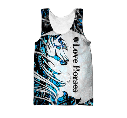 Horse Camo Blue Pattern 3D All Over Printed Shirts Pi050502 - Amaze Style™-Apparel