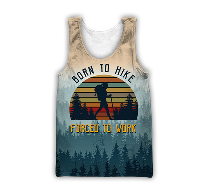 Hiking trails open Born to hike 3D all over printed shirts