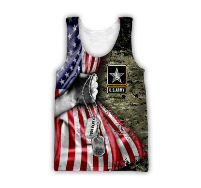 US Army tag Custom name 3D shirts for men and women