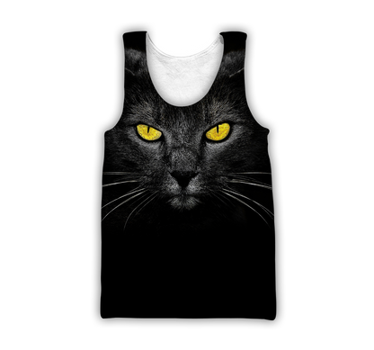 Love Black Cat cover face hair 3D all over shirts