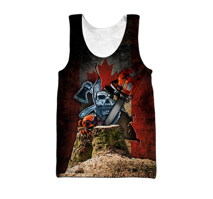 Beautiful Chainsaw Canadian Flag Art 3D All Over Printed Shirts Pi281102 - Amaze Style™-Apparel