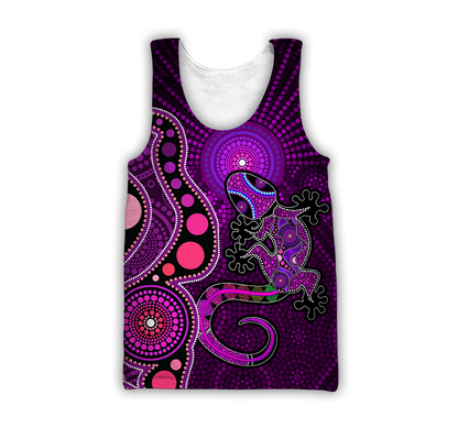 Aboriginal Australia Indigenous Purple The Lizard and The Sun shirts for men and women