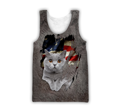 American British Shorthair cat 3D printed shirts for men and women