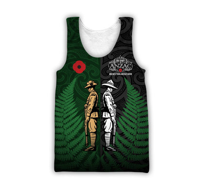 Tmarc Tee Remembrance Anzac day Kiwi and Australia Soldier