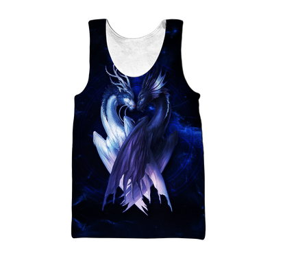 Blue Couple Dragon 3D Shirt All Over Printed Shirts For Men and Women NDD10162002