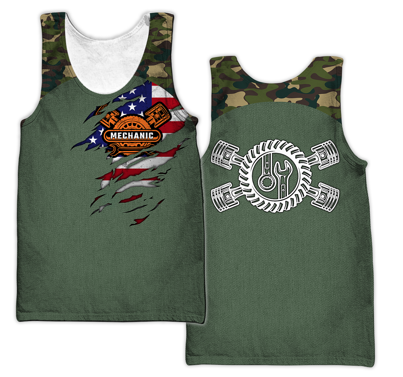 Mechanic Camo 3D All Over Printed Hoodie For Men and Women TN