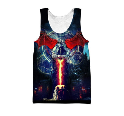 Death & Live Gothic Art  3D Over Printed Hoodie for Men and Women-ML