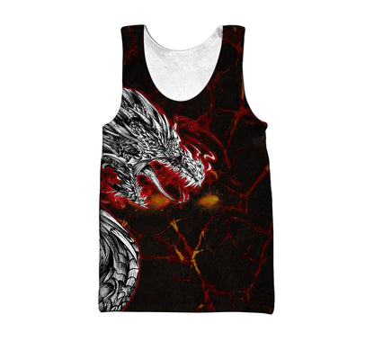 Dragon Lava Art 3D Over Printed Hoodie Tshirt for Men and Women-ML