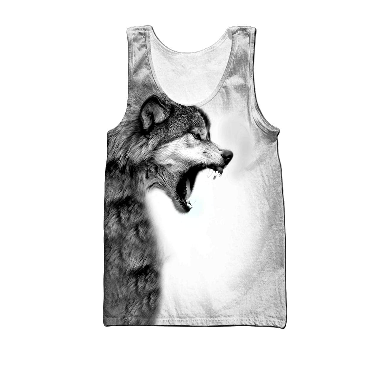 Gray Wolf Over Printed Hoodie Tshirt for Men and Women-ML