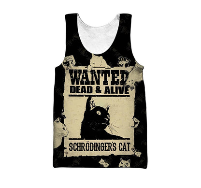 Schrodinger Cat Limited Edition 3D Printed Tank top for Men and Women-ML