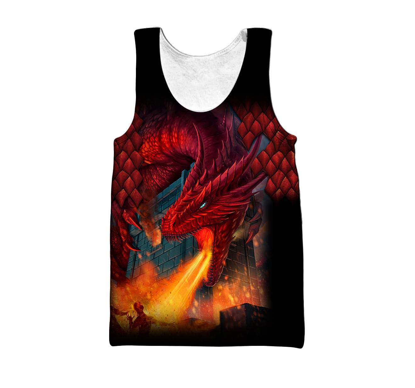 Fire Dragon 3D Over Printed Hoodie for Men and Women-ML