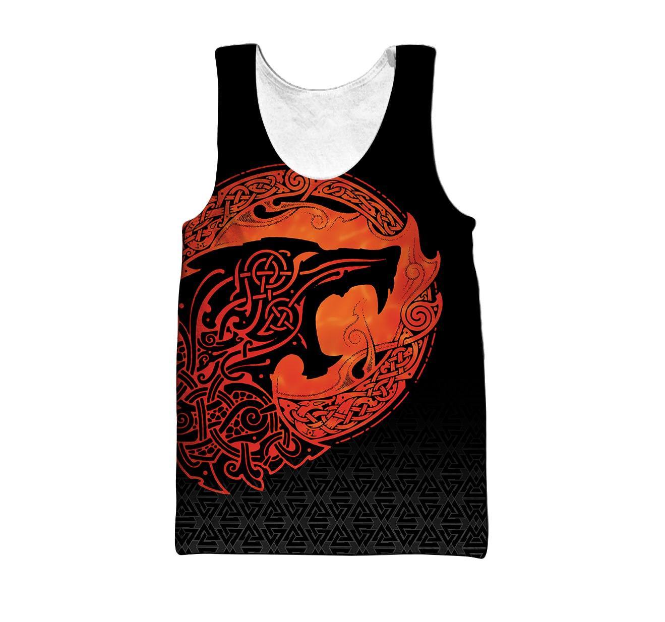 Fenrir Viking 3D Tattoo Over Printed Hoodie for Men and Women-ML