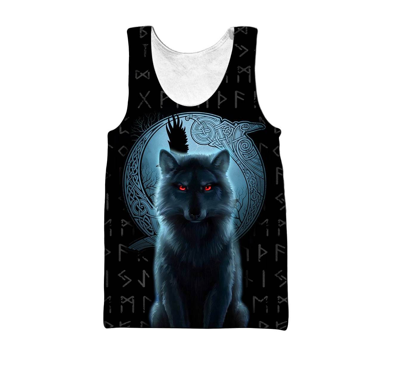 Fenrir Viking Wolf And Moon 3D Over Printed Hoodie for Men and Women-ML