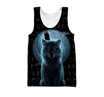 Fenrir Viking Wolf And Moon 3D Over Printed Hoodie for Men and Women-ML