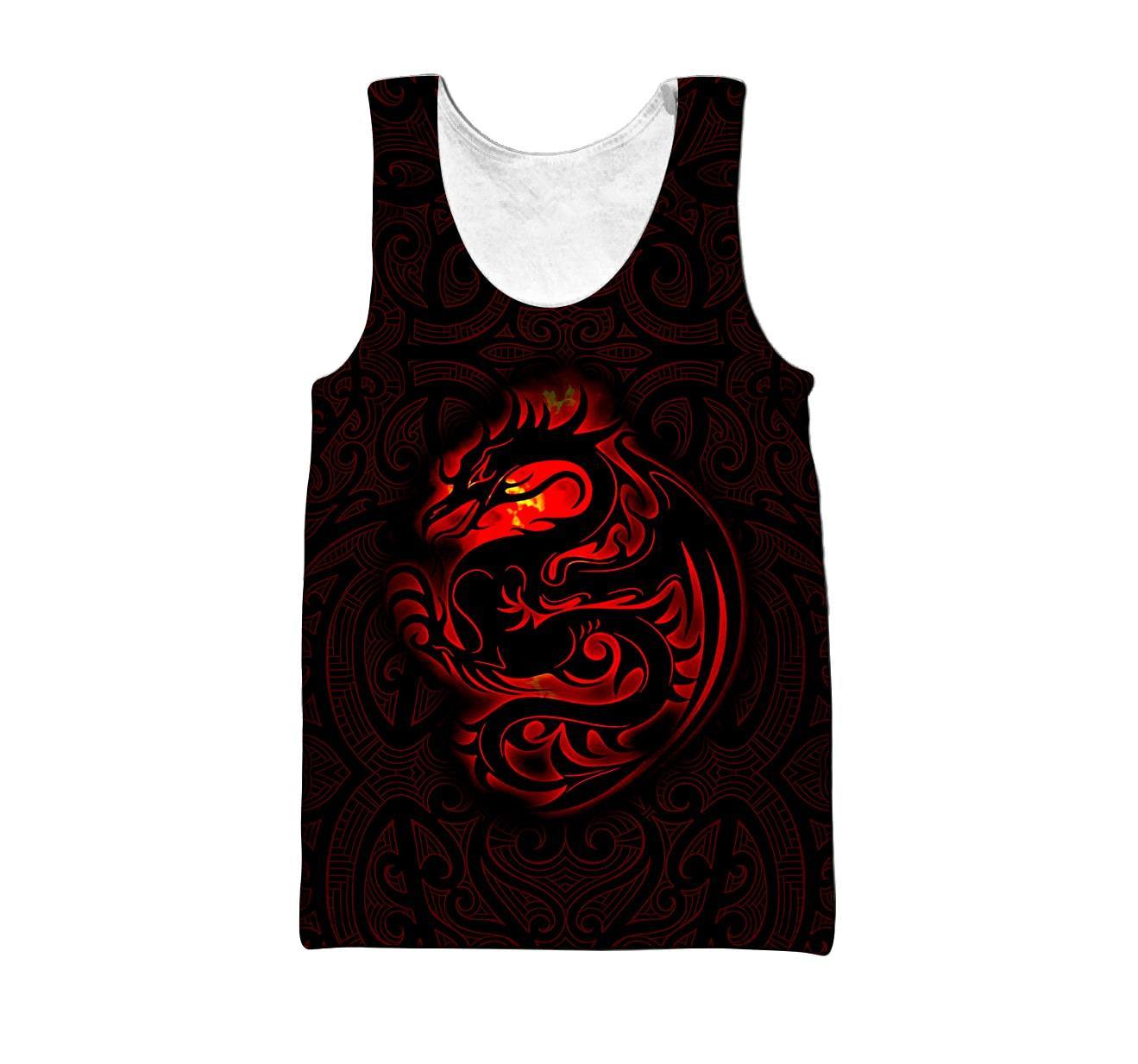 Dragon Tribal Tattoo Art 3D Over Printed Hoodie Tshirt for Men and Women-ML