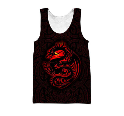 Dragon Tribal Tattoo Art 3D Over Printed Hoodie Tshirt for Men and Women-ML