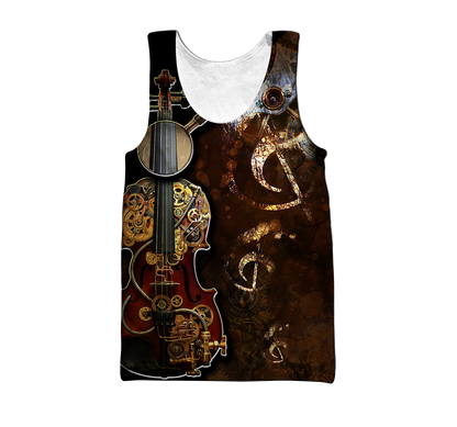 Steampunk Violin Mechanic All Over Printed Hoodie For Men and Women TN