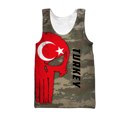 Turkey Skull Flag Camo Style 3D All Over Printed Hoodie Shirt Limited by SUN QB06232006